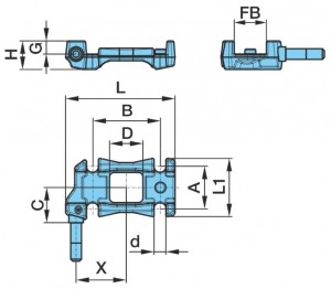 Опорная пластина рессоры правая с  крепление под амортизатор; A 92 / B 148 / □ 6 0503222100 BPW