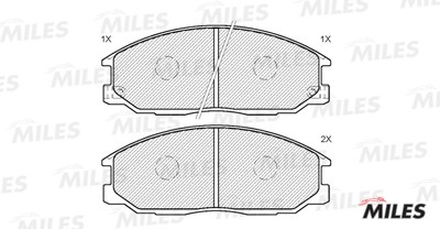 Колодки тормозные передние (без датчика) (Смесь Semi-Metallic) (HYUNDAI H1/STARE E100138 MILES