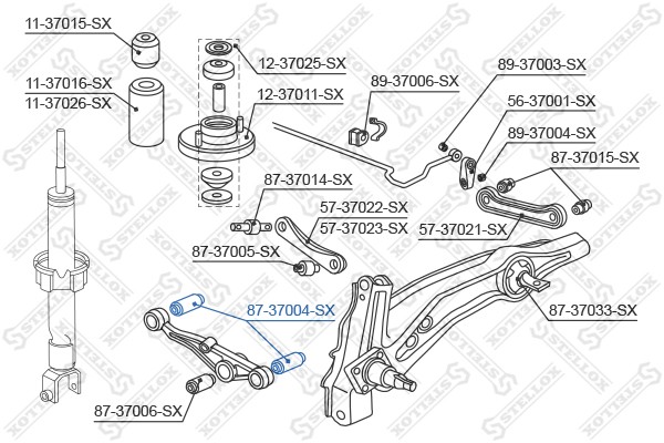 сайлентблок зад. рычага нижн.!\ Honda Civic all 87-95 87-37004-SX STELLOX