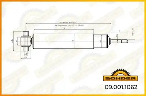 Амортизатор подвески (задний) VOLVO о.н 1629482 — 2 года безусловной гарантии 090011062 SONDER