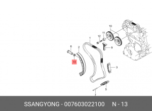 Кольцо уплотнительное SSANGYONG Actyon (06-),Kyron (05-),Rexton (02-) натяжителя 007603022100 SSANG YONG