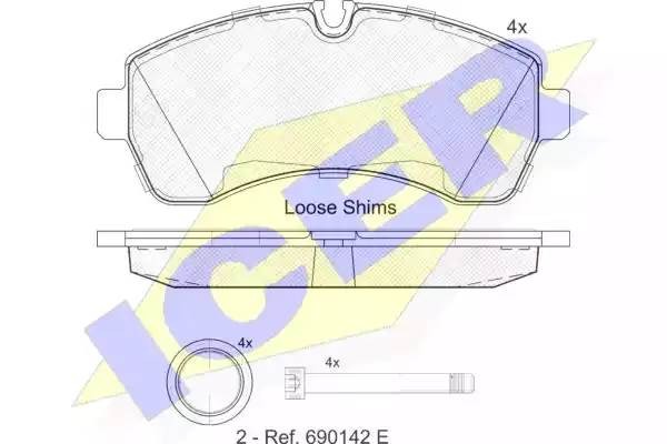 141785 колодки дисковые передние!\ MB Sprinter 509CDi-518CDi, VW Crafter 50 2.5T 141785 ICER