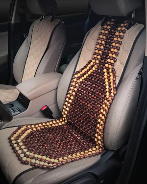 Накидка на сиденье массажная деревнная с подголовником темная AIRLINE ADCS001 AIRLINE