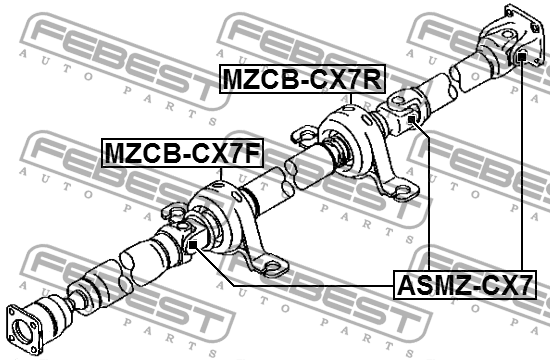 Крестовина карданного вала ASMZ-CX7 ASMZ-CX7 FEBEST