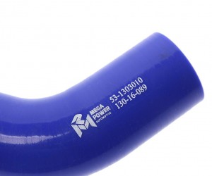 Патрубок ГАЗ-53 радиатора подводящий верхний силикон (d=38) MEGAPOWER 130-16-089 MEGA POWER