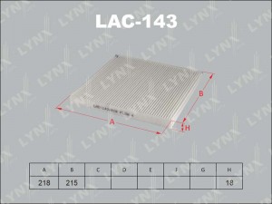 Фильтр салонный подходит для TOYOTA Camry 01-06/Celica 99/Land Cruiser 03/Prius  LAC-143 LYNXAUTO