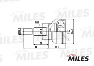 ШРУС наружный RENAULT LAGUNA 1.8-2.0 01- (SKF VKJA5382) GA20390 GA20390 MILES