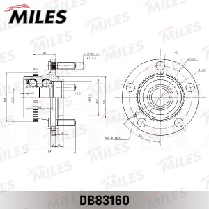Ступица колеса задняя с подшипником с ABS HYUNDAI TUCSON I/KIA SPORTAGE II 04- ( DB83160 MILES