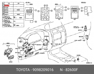 ПРЕДОХРАНИТЕЛЬ/ FUSE, MULTI 90982-09016 90982-09016 TOYOTA