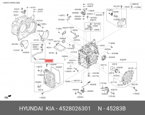 Поддон масляный АКПП KIA Sportage (16-) (2.0) (4WD) OE 4528026301 HYUNDAI KIA