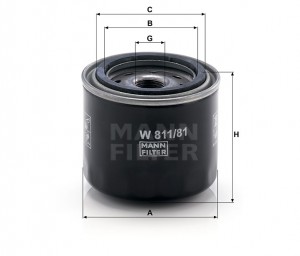 Фильтр масляный SUZUKI MANN W 811-81 MANN FILTER