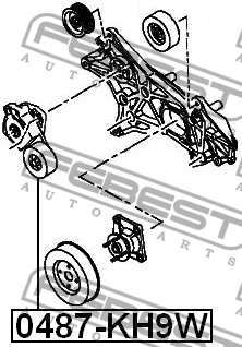 Ролик натяжной MITSUBISHI L200 05-15, PAJERO SPORT 2015.12- 0487-KH9W 0487-KH9W FEBEST
