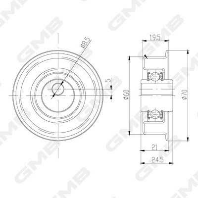 Ролик ремня балансировочного Hyundai H100, Galant V-VI, Mitsubishi L300 (-00) GT GT10040 GMB