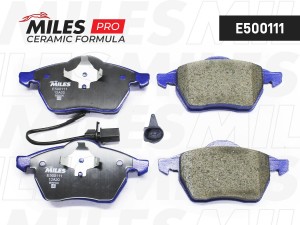Колодки тормозные передние (Смесь CERAMIC серия PRO) FORD GALAXY 95-06/VW SHARAN E500111 MILES