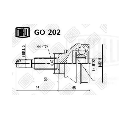 ШРУС наружный ЗАЗ Sens/Chance/ЗАЗ 1102 Таврия 1.3 GO202 GO 202 TRIALLI