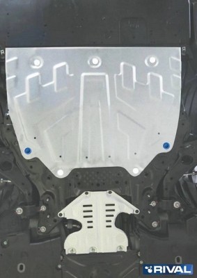 защита картера+КПП! увеличенная алюминий 3мм\ Mazda 3 BM 1.5/1.6/2.0 13-18 333.3817.1 RIVAL