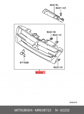Решетка радиатора MITSUBISHI ОЕ MR638723 MITSUBISHI