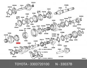 КОЛЬЦО СИНХРОНИЗАТОРА КПП 33037-20100 33037-20100 TOYOTA