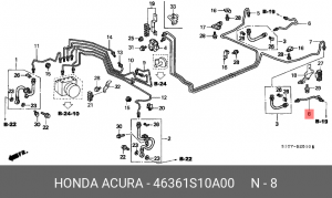 ШЛАНГ ТОРМОЗНОЙ/PIPE E COMP,BRAKE 46361S10A00 HONDA