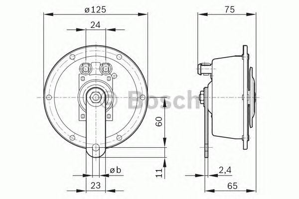Звуковой сигнал - автомобиля - 24V 0 320 226 008 BOSCH