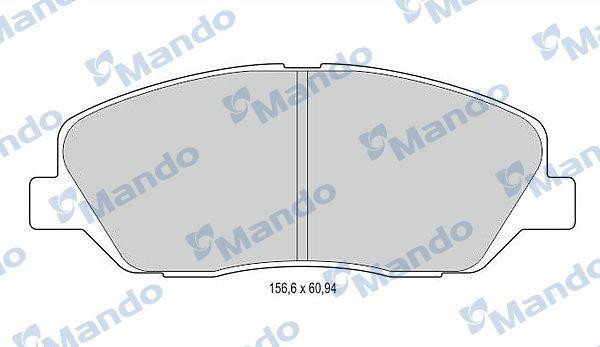 Колодки тормозные HYUNDAI Santa Fe (09-) KIA Sorento (09-) передние (4шт.) MANDO MBF015551 MANDO
