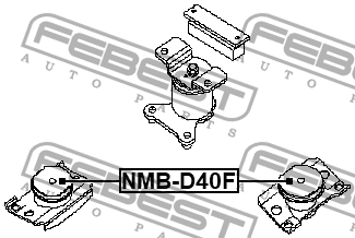 Сайлентблок передн опоры двигателя (гидр) NISSAN PATHFINDER R51 05- NMB-D40F NMB-D40F FEBEST