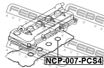 Кольцо уплотн свечного колодца комплект (4 шт) NISSAN ALMERA 2000-2006 NCP-007-P NCP-007-PCS4 FEBEST