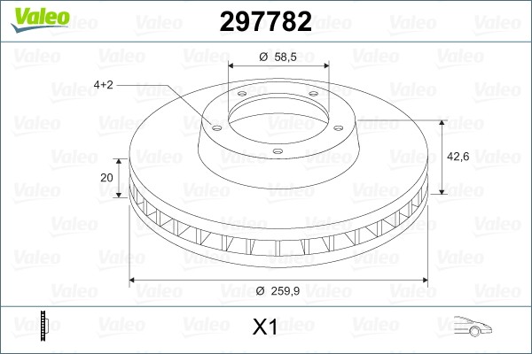 Диск тормозной ВАЗ-2112 (R14) вентилируемый (1шт.) VALEO 297782 VALEO PHC