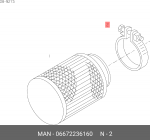 Хомутик для шланга C1-1-160X25-W2-2 06672236160 MAN