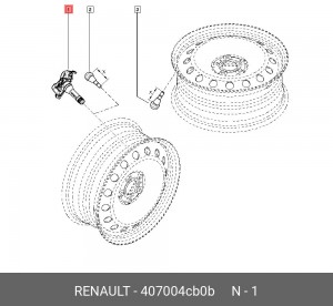 ДАТЧИК ДАВЛЕНИЯ В ШИНЕ RENAULT 407004CB0B RENAULT