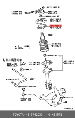 Пыльник амортизатора переднего 48157-42030 48157-42030 TOYOTA