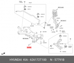 БОЛТ М10 62617-2T100 626172T100 HYUNDAI KIA