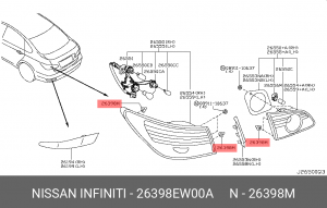 клипса!\ Nissan 26398-EW00A NISSAN