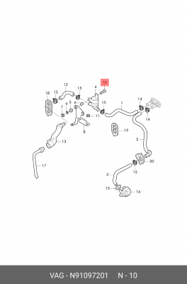 AUDI/SEAT/SKODA/VW М6*1,0*33(33)/ Torx N 910 972 01 VAG