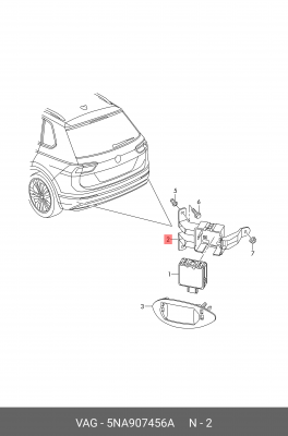 Кронштейн VW Tiguan (16-) блока управления OE 5NA 907 456 A VAG