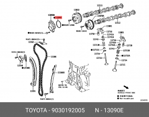 Кольцо уплотнительное (двигатель) 90301-92005 90301-92005 TOYOTA