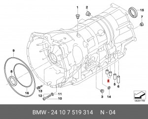 втулка уплотнительная КПП!\ BMW All 24 10 7 519 314 BMW