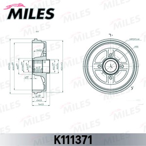 Барабан тормозной NISSAN MICRA/NOTE 03 (TRW DB4340B) K111371 K111371 MILES