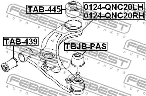 Рычаг передний левый 0124-QNC20LH 0124-QNC20LH FEBEST