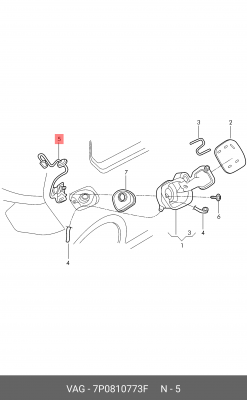 привод лючка бензобака!\VW Golf Cabriolet/Polo/Touareg 11> 7P0 810 773 F VAG