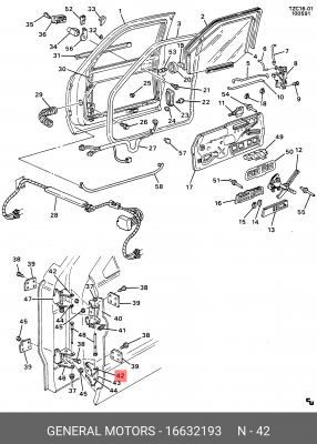Втулка петли двери 16632193 16632193 GENERAL MOTORS