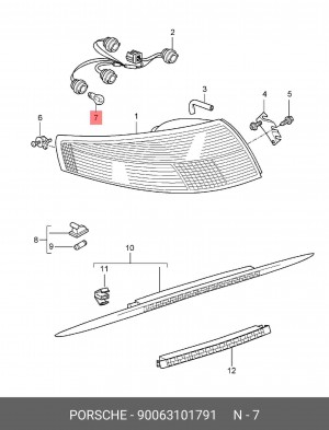 Лампа 90063101791 PORSCHE