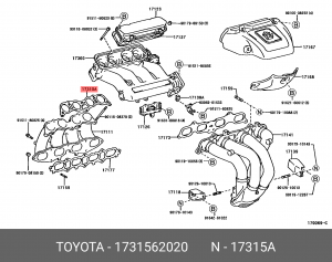 прокладка клапана впускного коллектора!\ Toyota Camry 17315-62020 TOYOTA