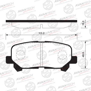 Колодки тормозные дисковые Avantech задние  (противоскрипная пластина в компл.) AV303 AVANTECH