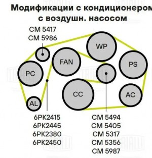 Ролик привод. ремня для а/м Mercedes Sprinter (95-) 2.3d (опор.) ребрист. d70 (C CM 5417 TRIALLI