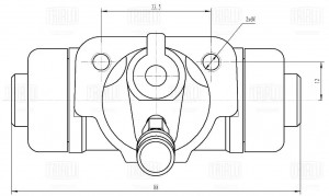 Цилиндр торм. для а/м Nissan Navara (05-) задний d22.2мм (CF 0303) CF0303 TRIALLI
