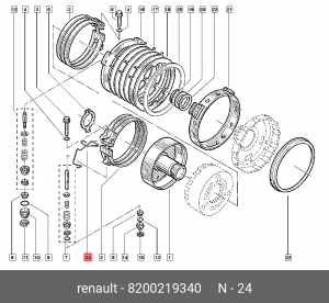 Фиксатор тормозной ленты акпп 8200219340 8200219340 RENAULT