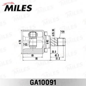 ШРУС внутренний NISSAN Primera P12 01-07 GA10091 GA10091 MILES