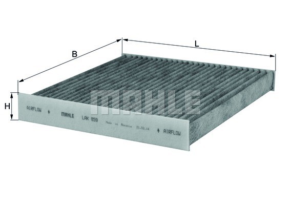 Фильтр салонный угольный LAK859 MAHLE KNECHT