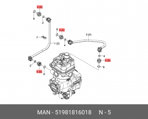 Штуцер, устанав. в стенке NG12-M16X1,5 51981816018 MAN